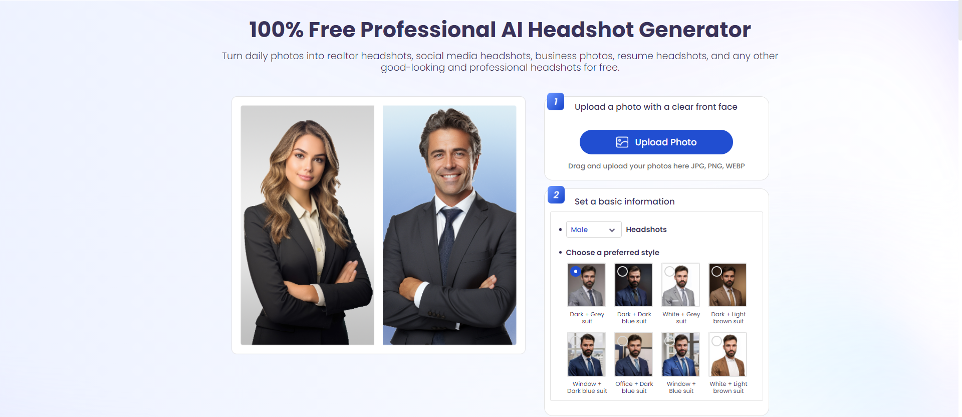 Vidnoz Headshot Generator - 100% Free Professional AI Headshot Generator