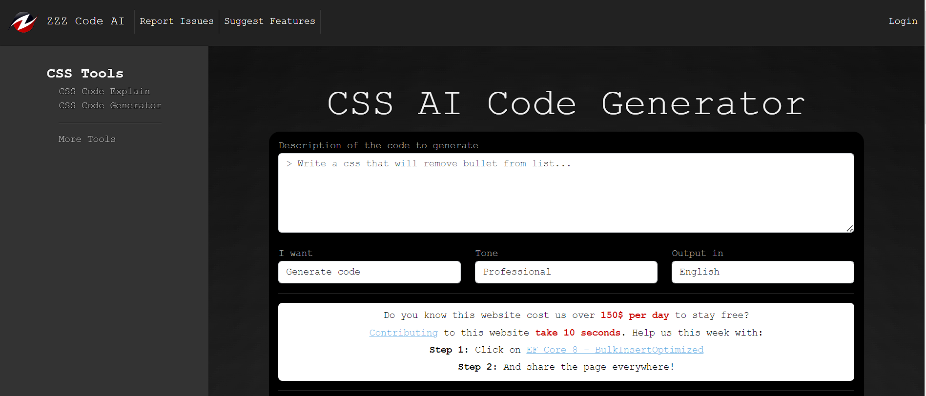 FREE AI CSS Code Generator