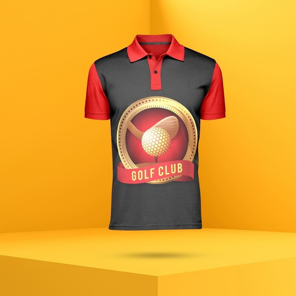 Free Golf Shirt Mockup PSD Template

