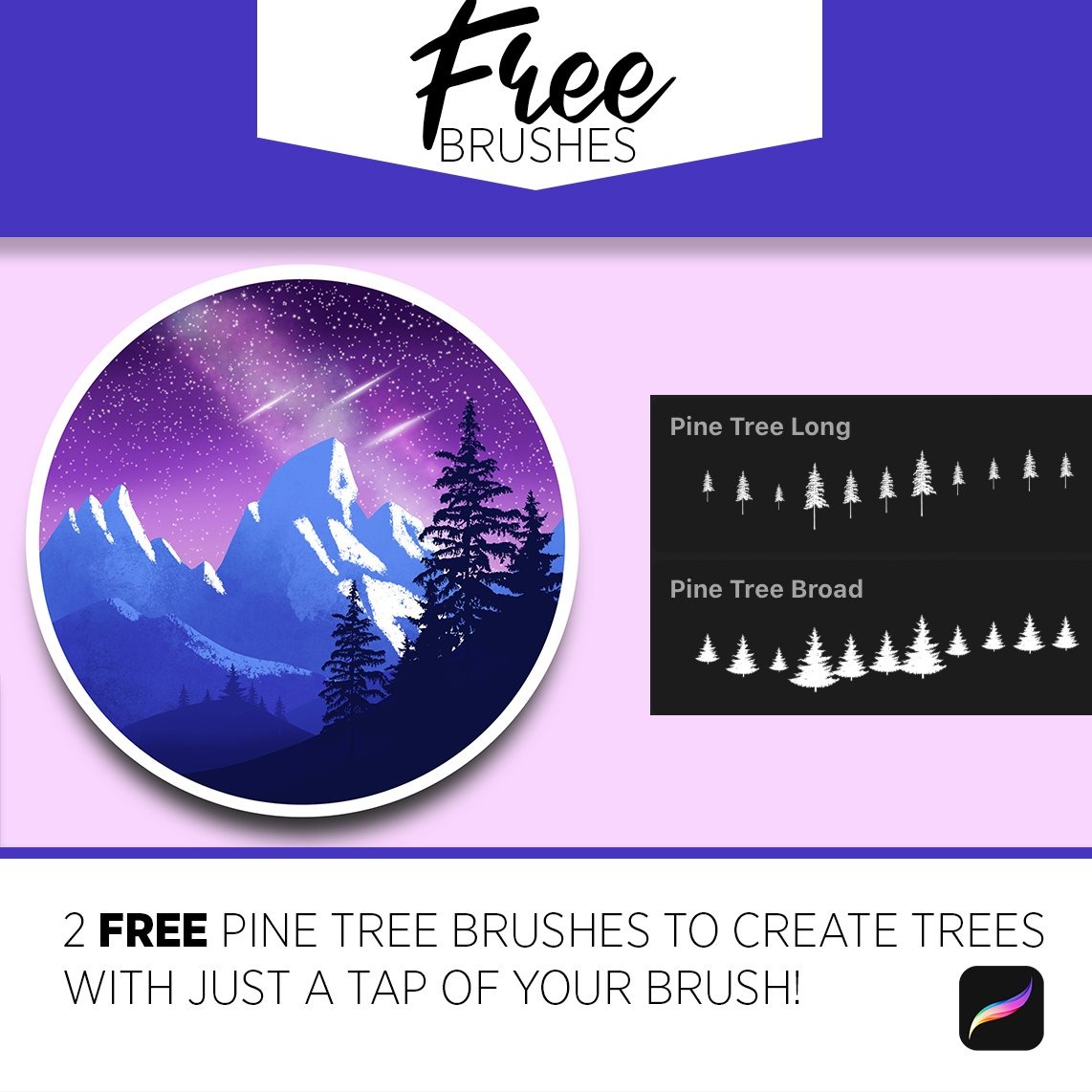 Free Pine Tree Brushes for Procreate and Photoshop