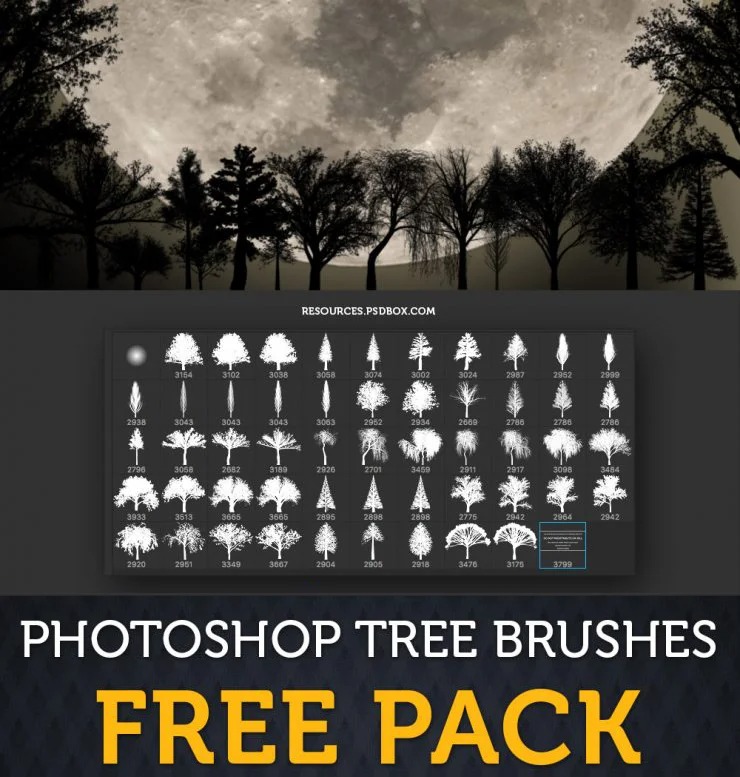 High-Resolution Tree Brushes Pack