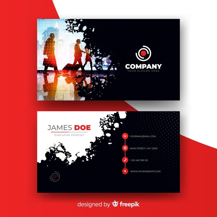 Abstract oil and gas business card presentation