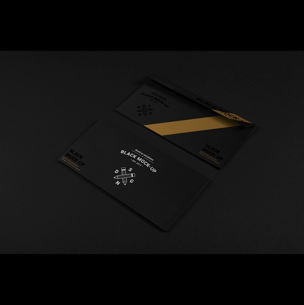 Business Black Envelope mock up design