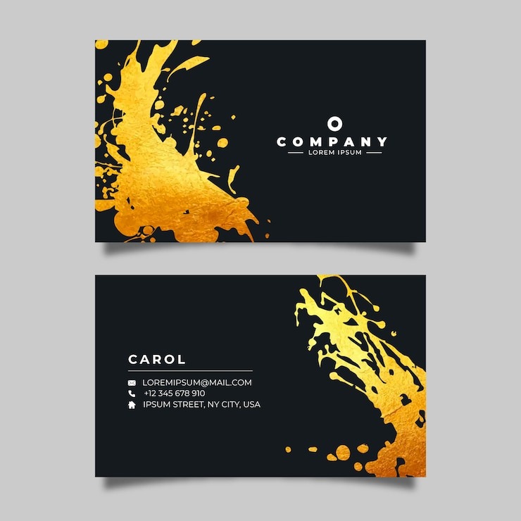 Golden stains business card template 