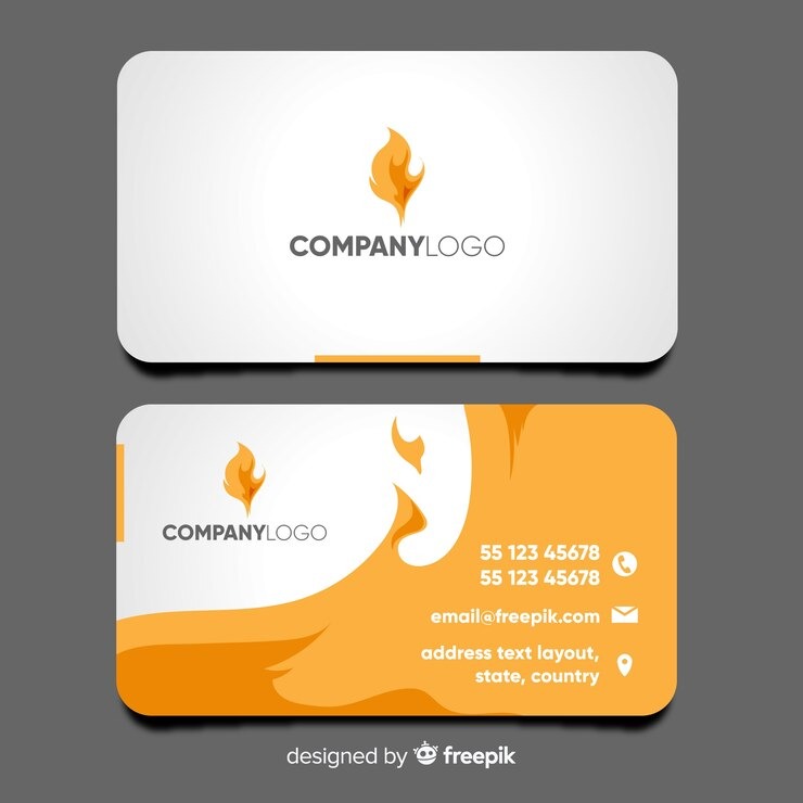 Modern business card template with abstract design 