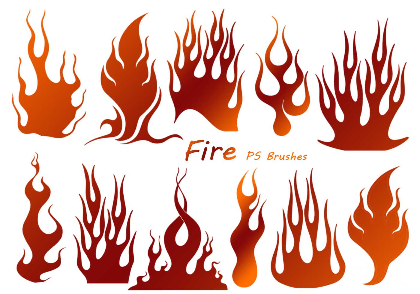 20 Fire Silhouette PS Brushes
