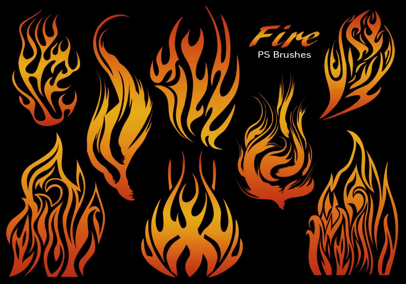 20 Fire Silhouette PS Brushes