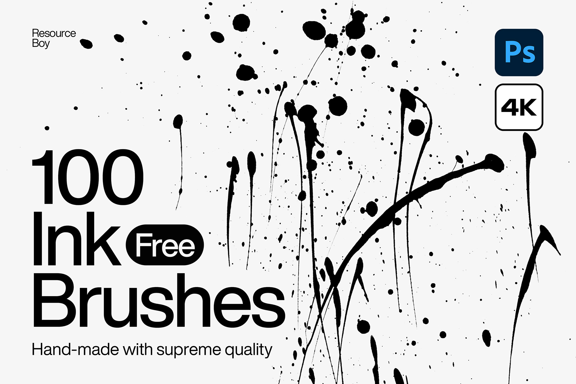 100 Free Ink Photoshop Brushes [4K]