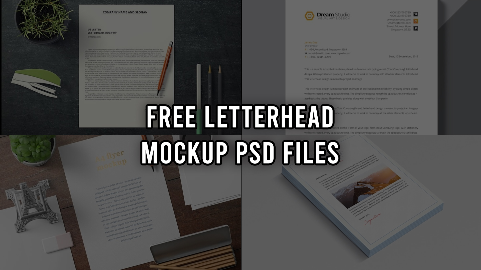 Free Letterhead Mockup PSD Files
