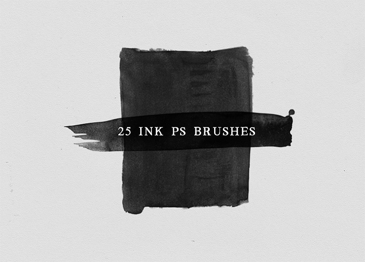 25 Watercolor and Ink Photoshop Brushes