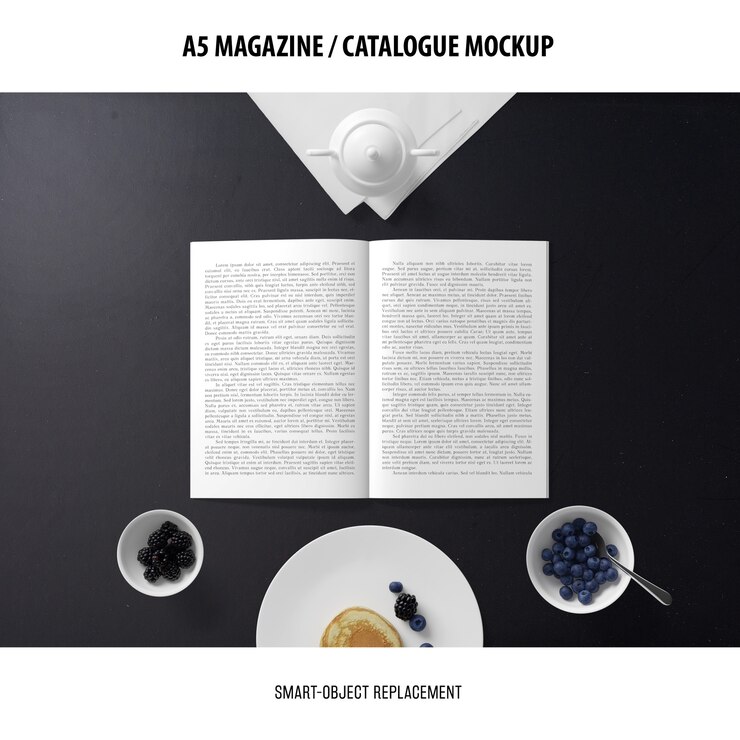 A5 magazine catalogue mockup
