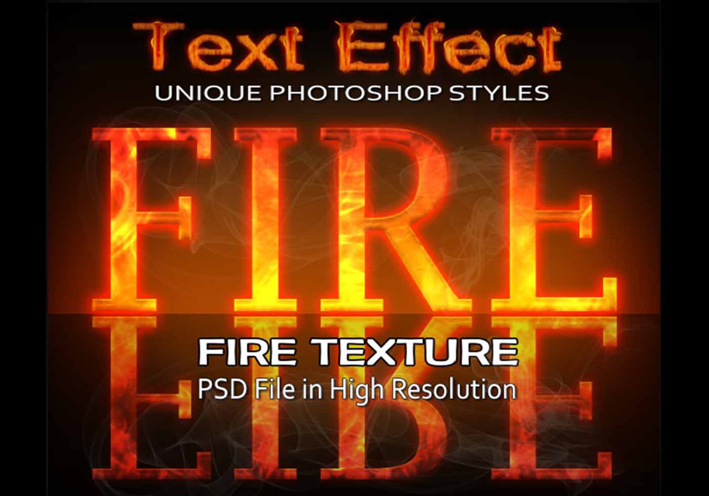 Fire Text Effect PSD File