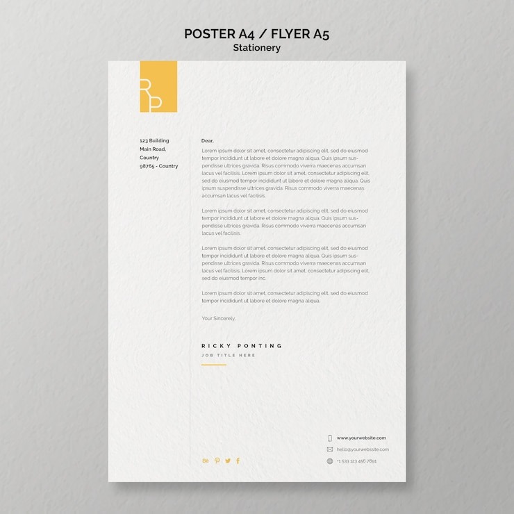 Stationery poster template